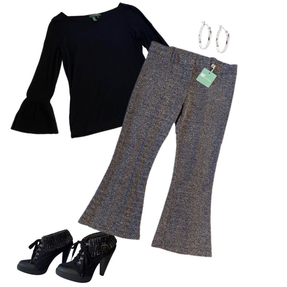 Kut from the Kloth Dawn Crop Flare Wide Leg Pants - NWT